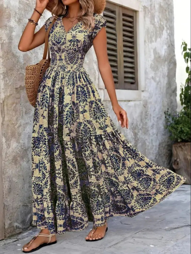 2026 vintage printed dress