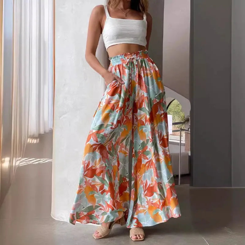 Casual Wide-leg Popover Loose Pants
