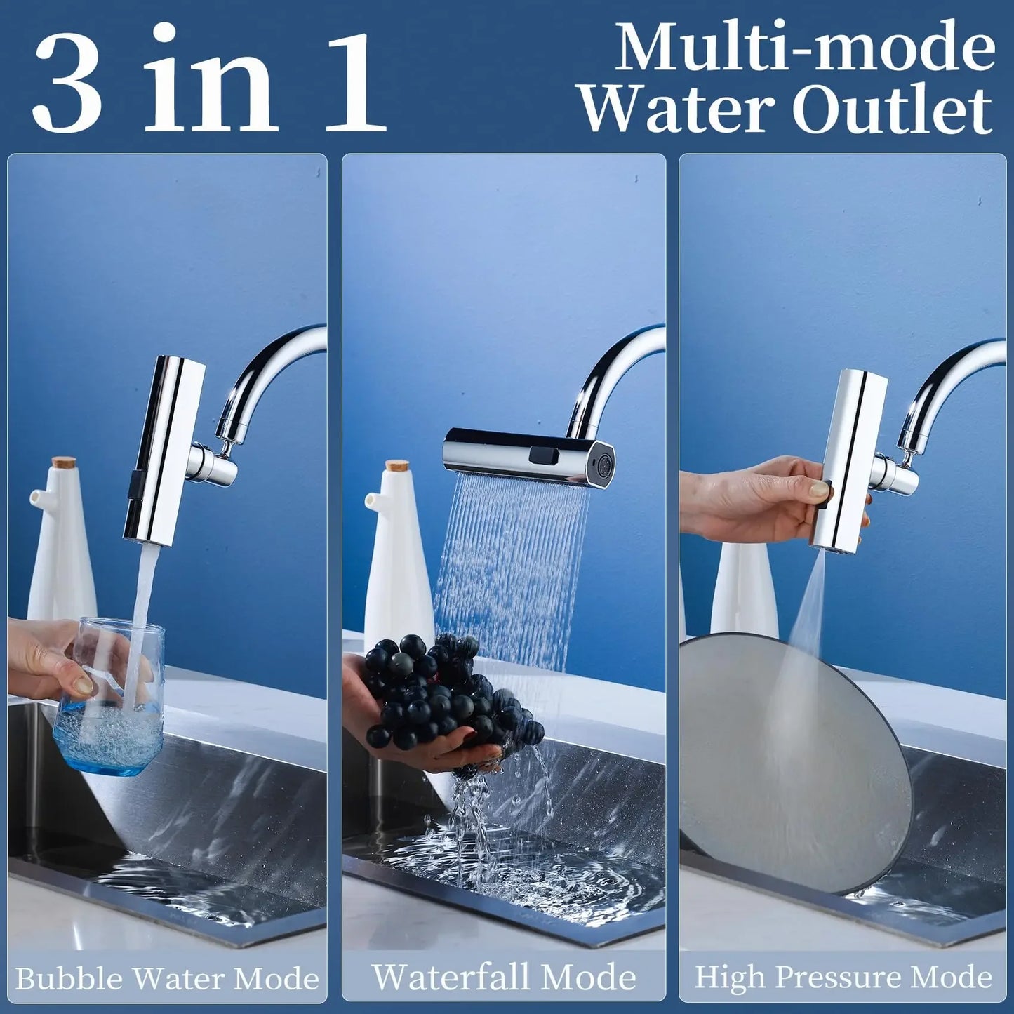 3 in 1 Waterfall Faucet Adapter