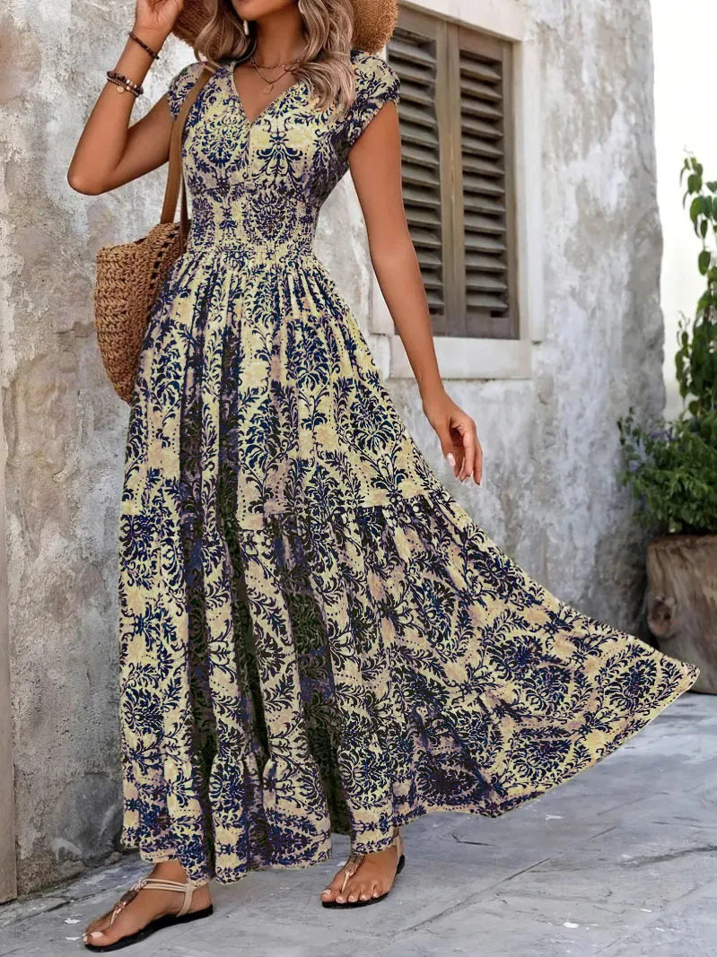 2026 vintage printed dress